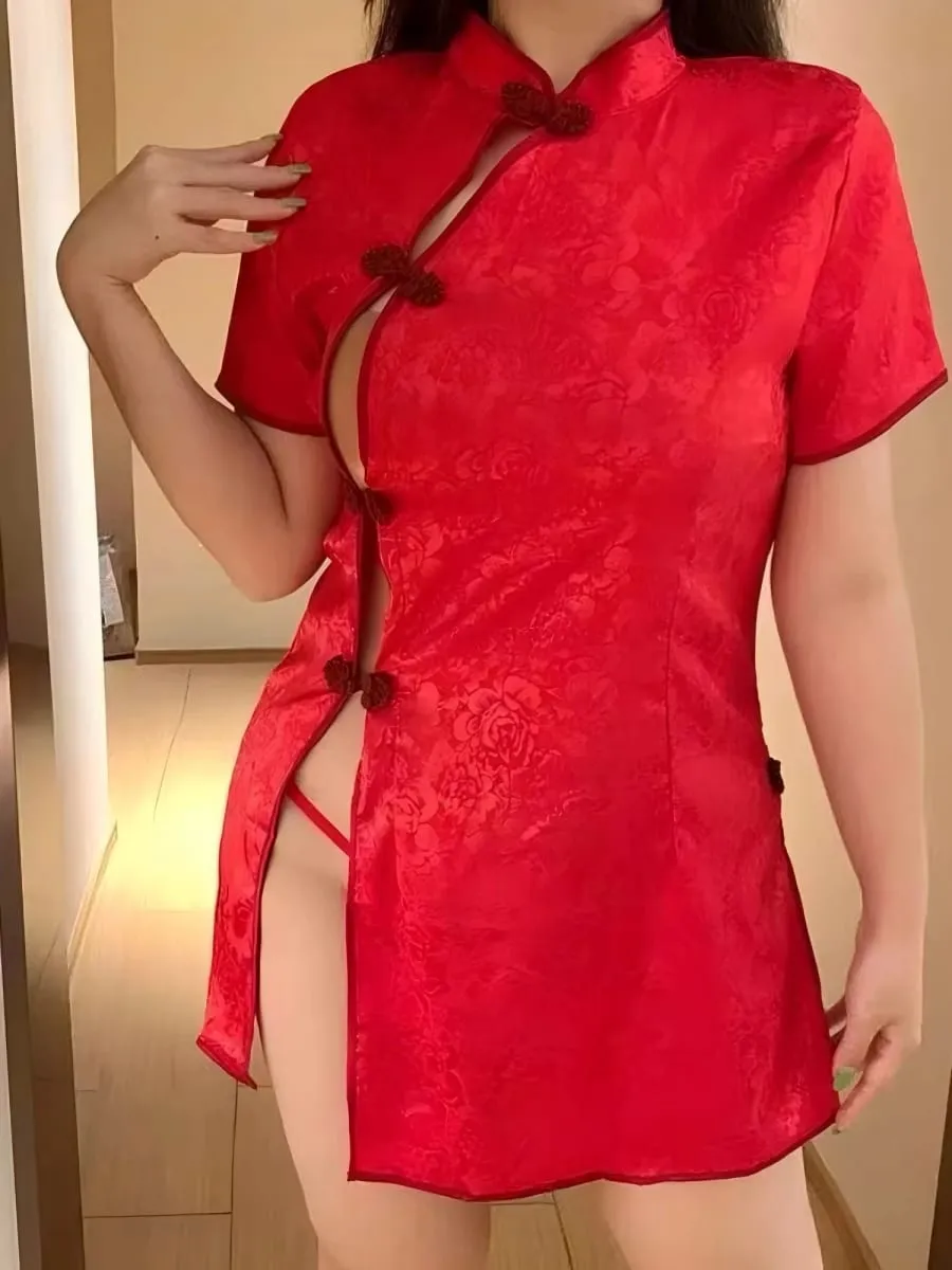 Women's Chinese Cheongsam Sexy Anime Underwear Cheongsam Dress Cosplay Uniform Open Edge Design Erotic Clothing — image 6
