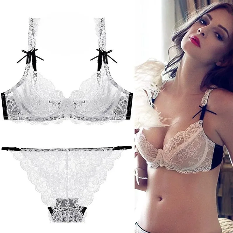 French Thin Bra for Women Ultra Thin Cup Minimize Big Breast Lift Anti Sag Underwire Free Brassiere Spring Summer Daily Bra Suit — image 1