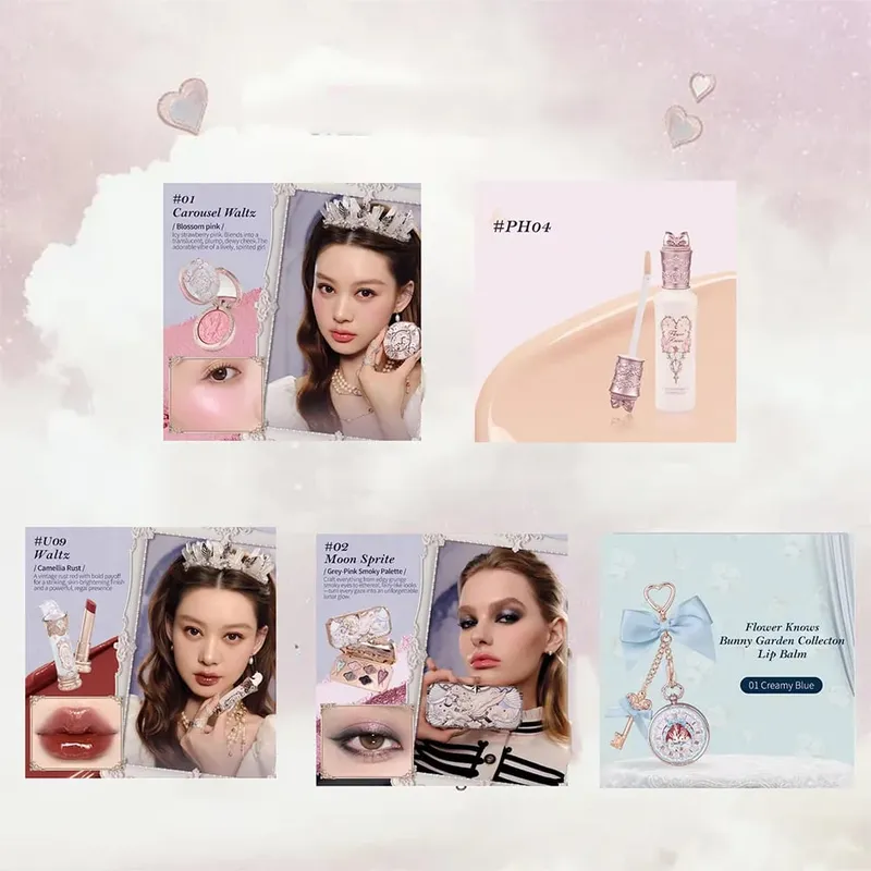 Flower Knows Makeup Kit Fuldt professionelt makeup gavesæt Mermaid Angel Highlight Swan Lipstick 5 dele sæt — image 9