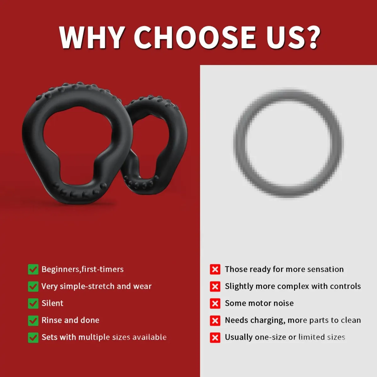 8 PCS Silicone Penis Ring Set Cock Rings for Longer Performance and Erection Enhancing Adult Sex Toys for Men Couples