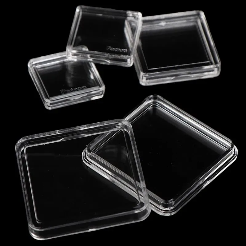 Z. 10PCS Square Clear Plastic Protector Containers Case For Token Board Game Holder Boxes Cards Collection — image 6