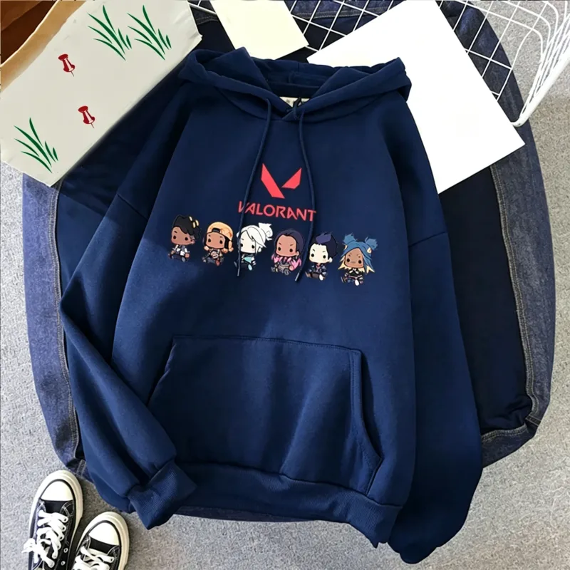 Valorant Anime 2D Print Men's Cotton Hoodie Casual Oversized Pullover Popular Streetwear Fashion Sweatshirt Trend Men Clothing — image 8