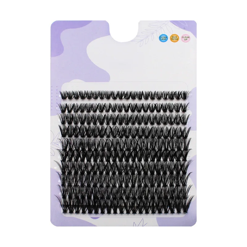 Tapered Thick Fox Eye Manga Cluster Lashes Jiefuxin Large Capacity Tray DIY Segmented Individual Self-Graft Lash Extensions