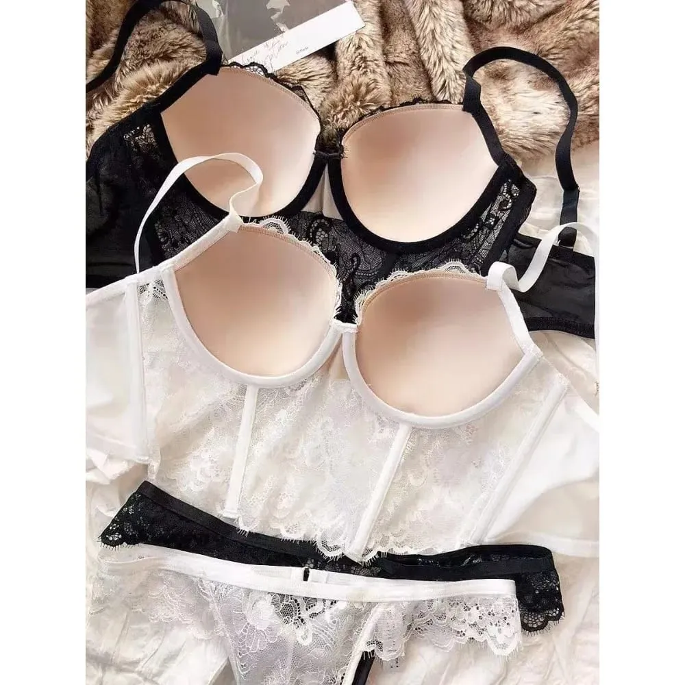 Sexy Women French Lace Fishbone Bra Soft Underwire 3/4 Cup Push Up Anti Sag Side Breast Shaper Comfort Daily Lingerie — image 4