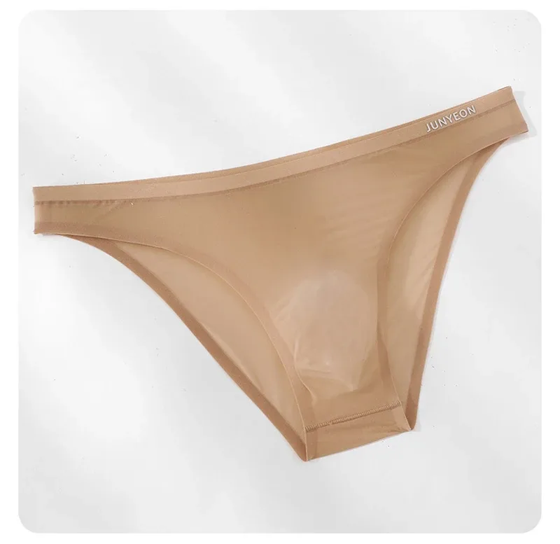 Seamless Quick Drying Men Briefs Underwear Solid Color Ice Silk Ultra-thin Underpants Sexy Breathable 3D Pouch Panties Undies — image 19