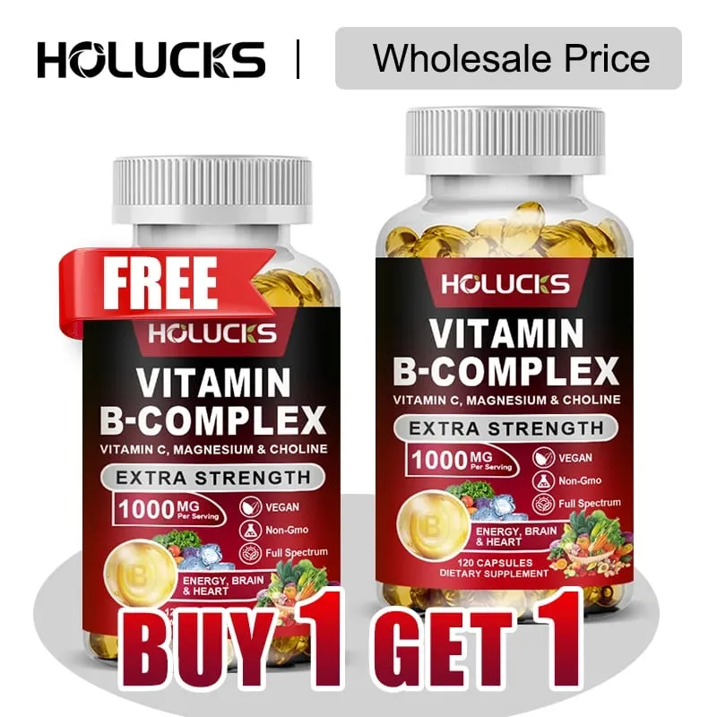 Buy 1 Get 1 Free! Pure Vitamin B Complex Supplement for Energy Metabolism & Nervous System Immune Defense & Stress Relief — image 1