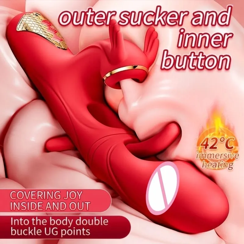 4in1 Thrusting Dildo Vibrator for Women Heating G Spot Clitoris Stimulator Sucking Vaginal Massager Sex Toys Female Masturbator — image 8