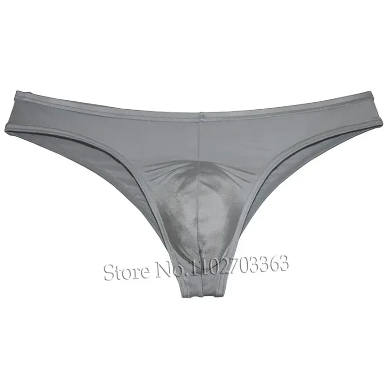 Men's Bikini Briefs Triangle Underwear Pucker Back Micro Briefs Elastic Shiny Summer Low Rise Beach Briefs Sexy Silky Smooth