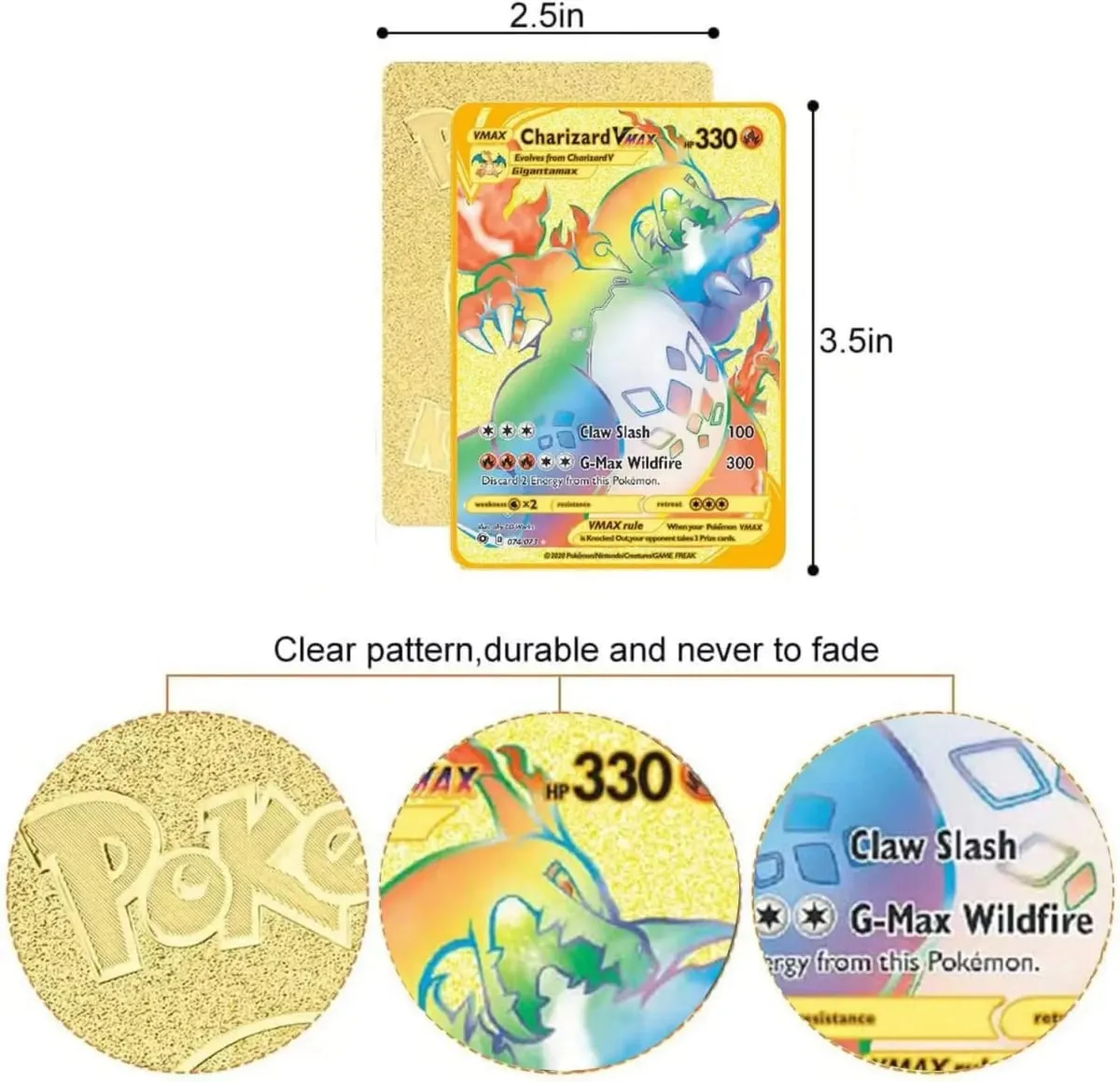 Pokemon Metal Game Collection Card Anime Figure Charizard Pikachu Blastoise Mewtwo Battle Collection Carte Card Toy Gift — image 2