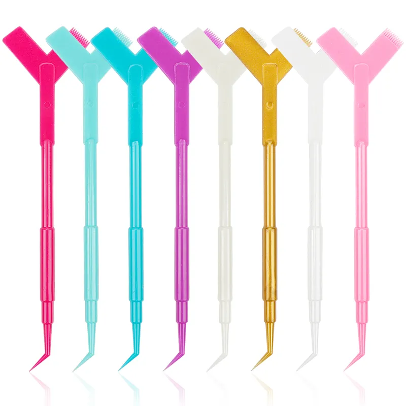 10 ks opakovaně použitelných plastových tyčinek na řasy prodlužování řas Tvar Y Hřeben Lifting Lash Lifting Curler Aplikátor štětce na make-up — image 1