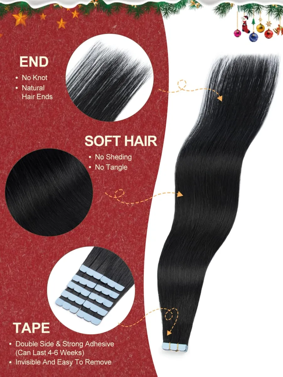 Mini Tape Hair Extensions 12-20Inch Human Hair Extentions 3x0.8cm Invisible Tape 10pcs/pack For Side Machine-Remy Hair