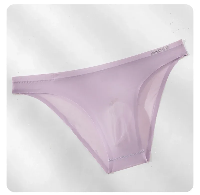 Seamless Quick Drying Men Briefs Underwear Solid Color Ice Silk Ultra-thin Underpants Sexy Breathable 3D Pouch Panties Undies — image 20