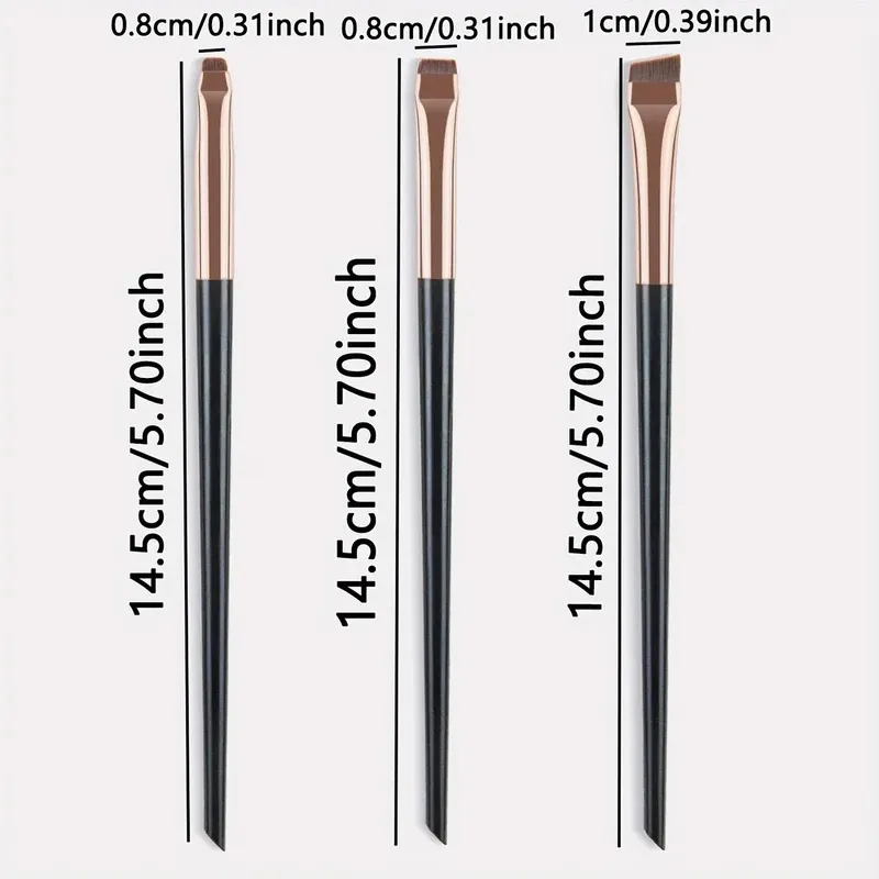 3/6/9/12Pcs Angled Eyeliner Brush Micro-Fine Tip for Brows & Cut Crease Vegan Professional Makeup Brushes — image 3