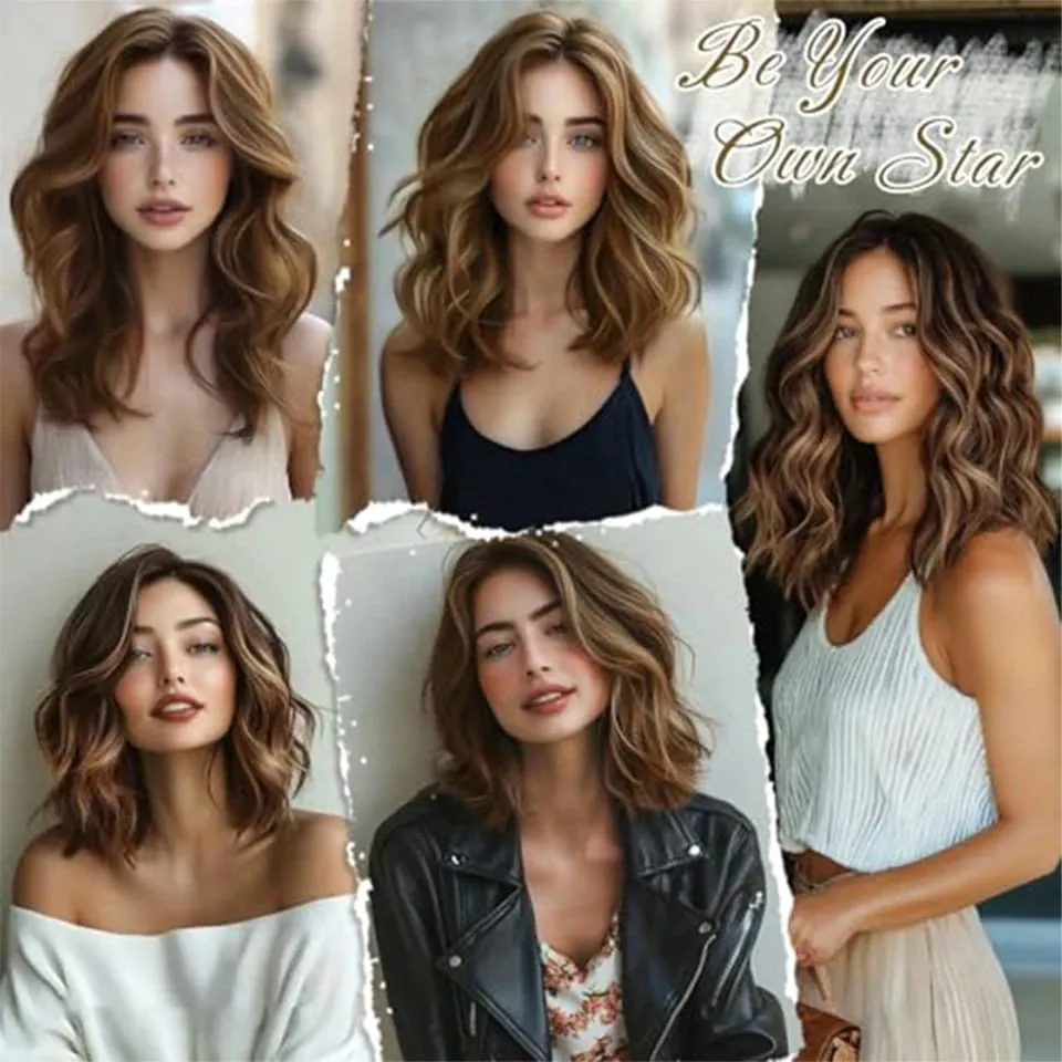 12 inch Four Piece Water Ripple Short Roll Clip Hair Extensions Suitable For Women's Daily Gatherings Gestivals And Celebrations