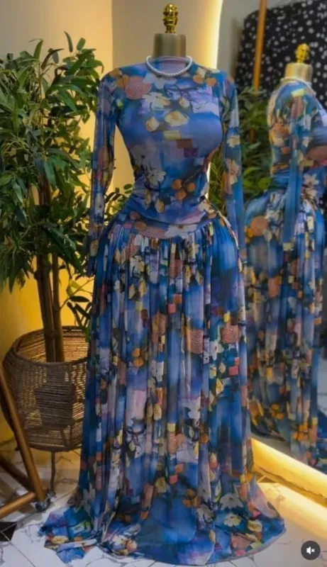 CM.YAYA Women leaf Print patchwork smock Midi A-line Long Maxi Dress 2026 Elegant Evening Birthday Party Dresses Trendy Vestidos
