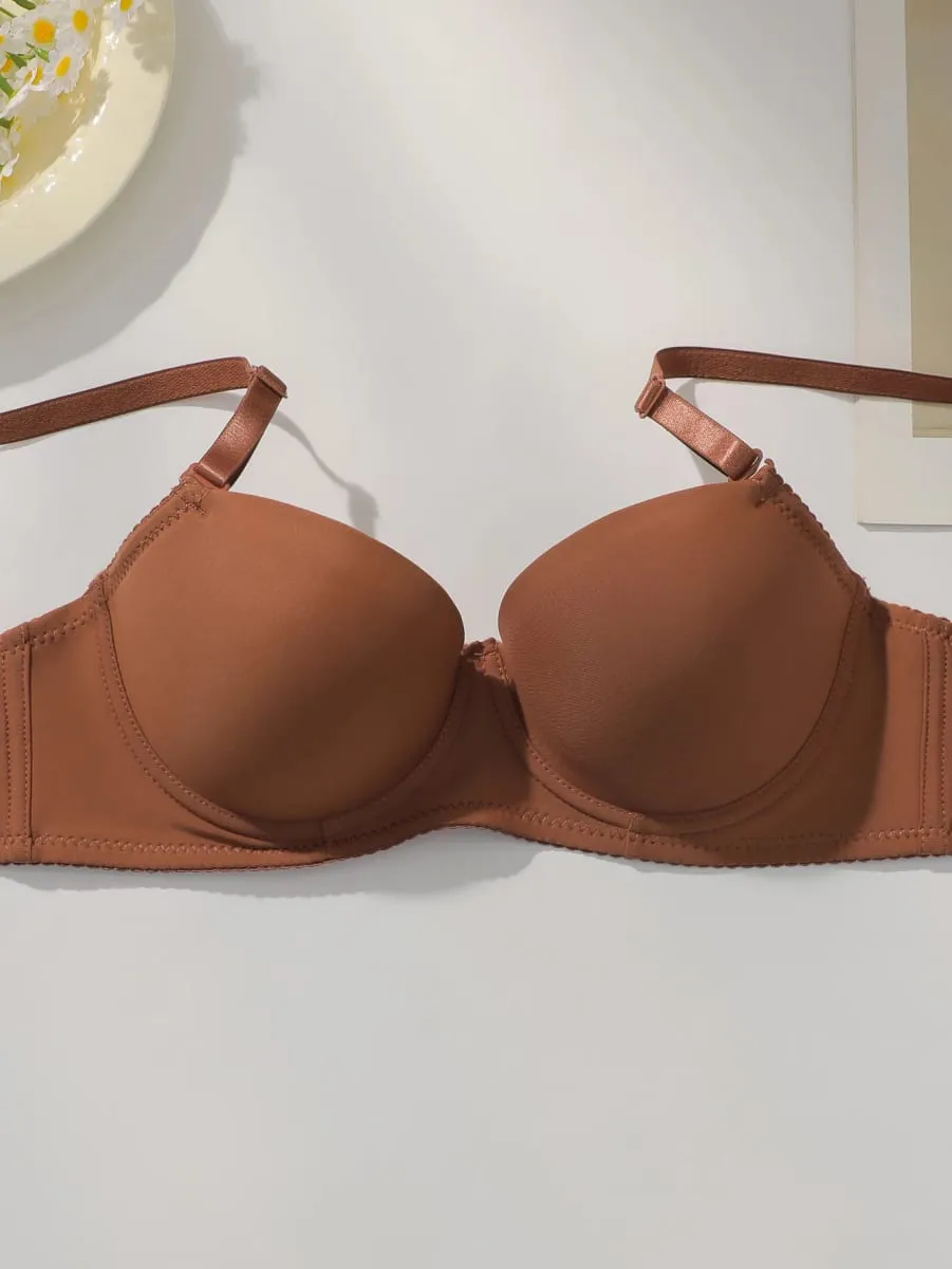Hot selling solid color 2-piece underwear set multi-color daily four season Bra set comfortable to wear sexy Lingerie 2611 — image 3