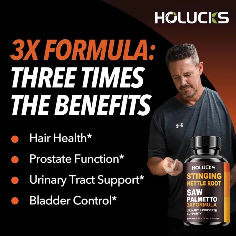 Stinging Nettle Root & Saw Palmetto Capsules Help Promote Prostate Health Hair Growth Urinary Tract Support Premium Formula — image 2