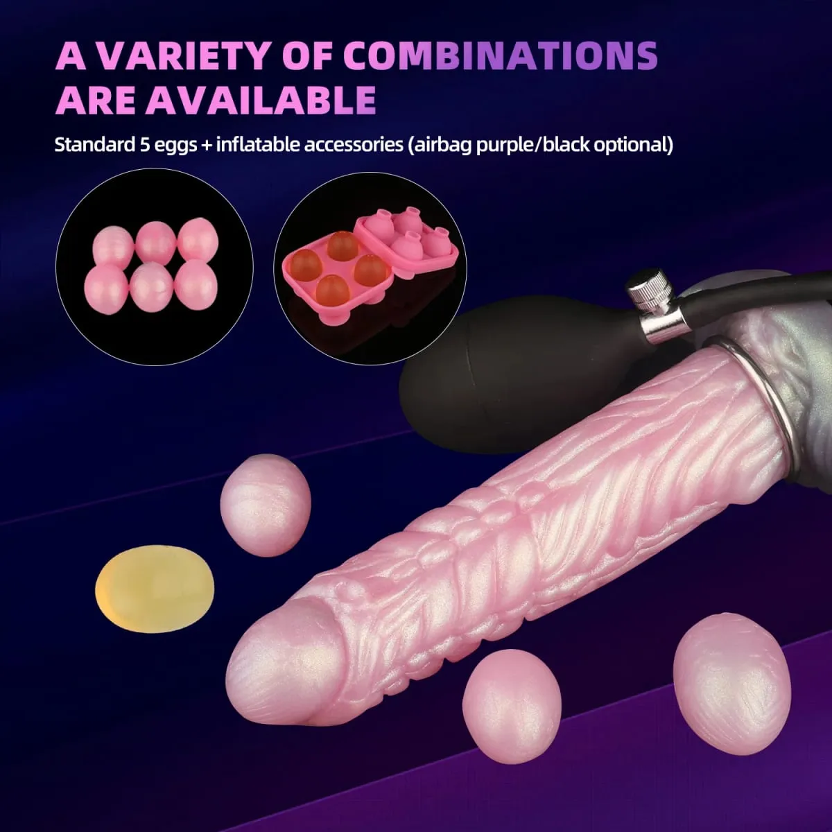 Silicone Laying Egg Anal Plug Inflatable Ovipositor Female Vaginal Stimulator DIY Gelatin Egg Erotic Sex Toys For Women