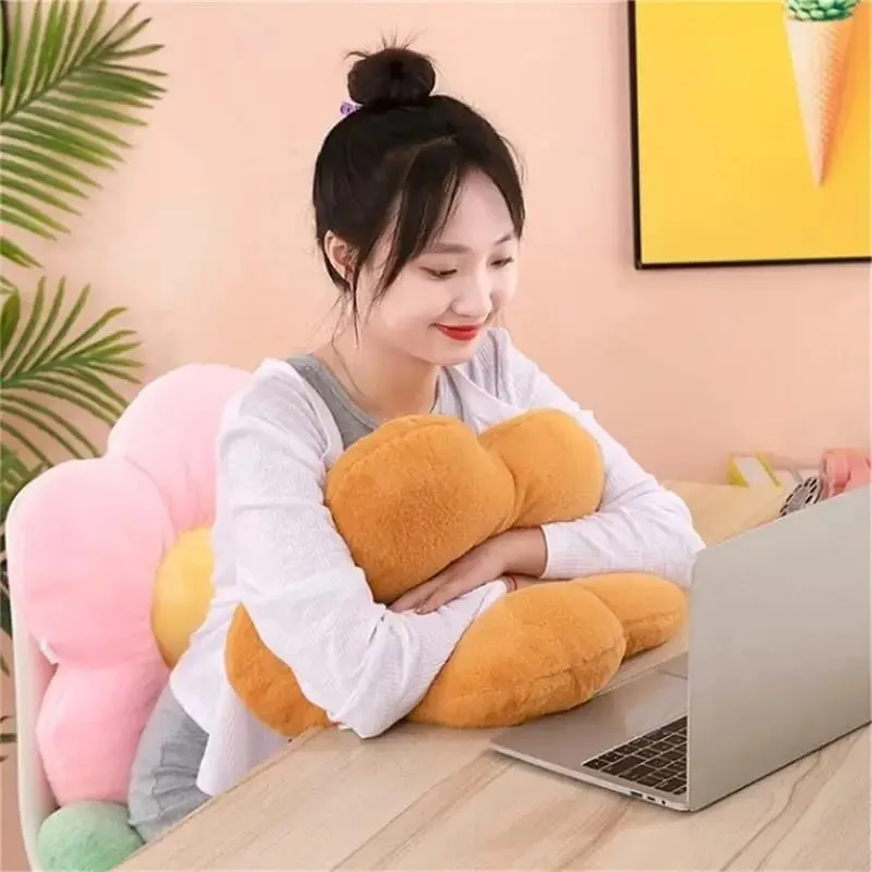 Practical 35cm Kawaii Colorful Flower Plush Pillow Cushion Soft Sunflower Plant Mat Stuffed Sofa Bed Sleeping Back Decor Gifts — image 6