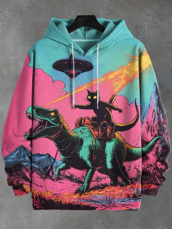 2026 Men's Hoodies Funny Cat Dinosaur UFO Art 3D Printed Cartoon Sweatshirt Men Women Tracksuit Oversized Casual Street Y2k Coat — image 13