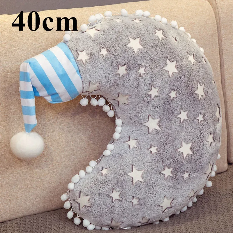INS-almohada suave de la serie Sky de felpa con nube luminosa, Luna y estrella, juguetes de peluche Kawaii para niños, juguetes para bebés, regalo para niñas