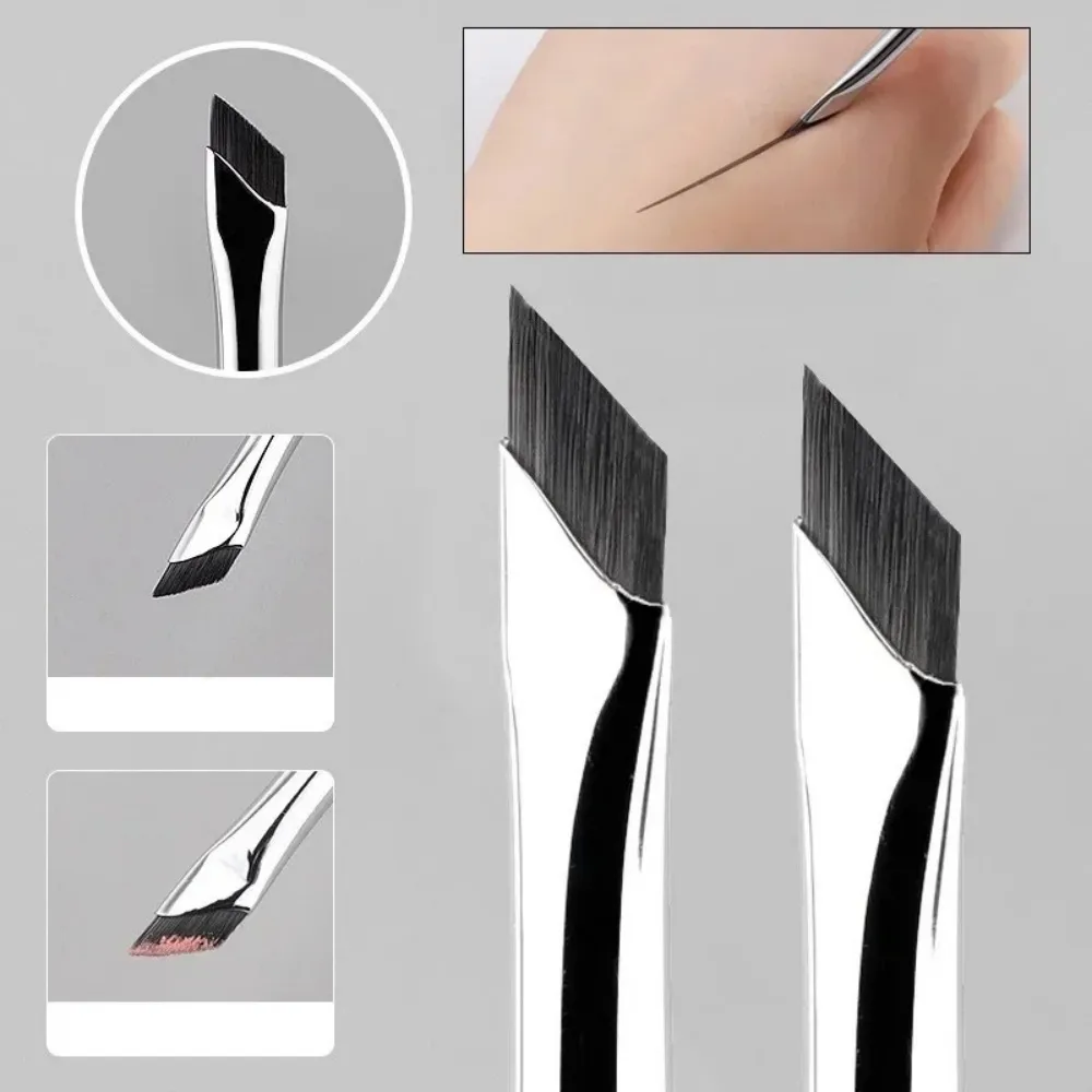 1/2/3pcs Angled Blade Eyeliner Brush Ultra Thin Fine Eyebrow Brush Flat Sickle Eyeliner Brushes Eyeliner Lower Eyelid Brushes