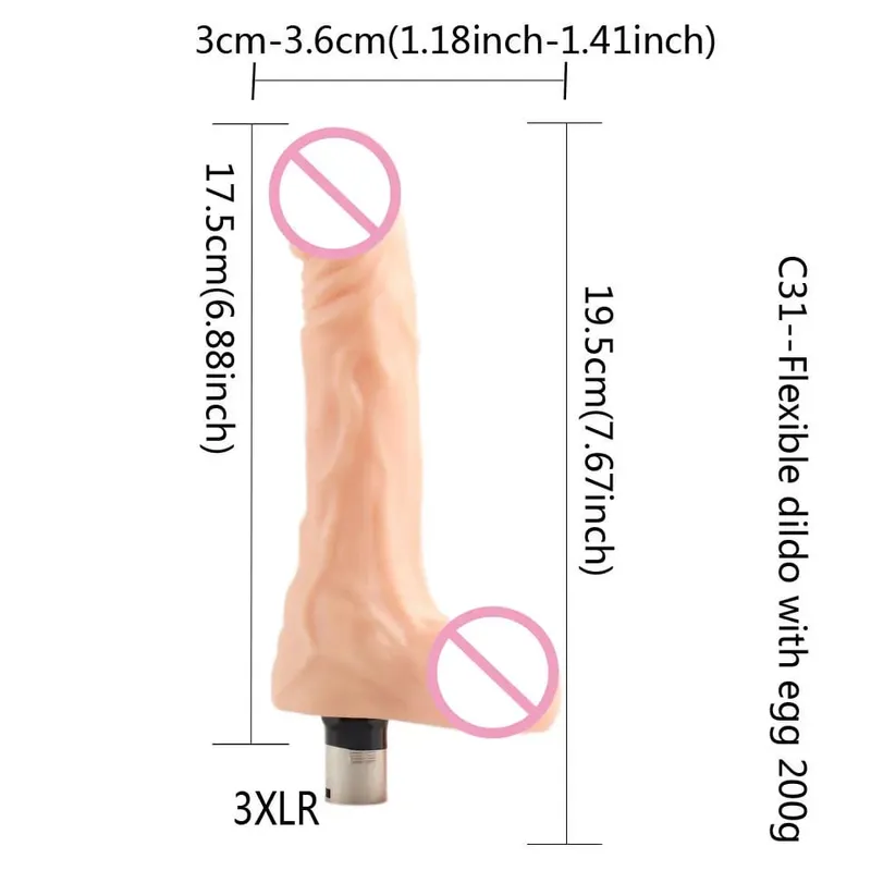 3XLR 3PRONG Attachment Dildo For Sex Machine Attachment Women and Men Sex Masturbation Love Machine Dildo Sex Toys