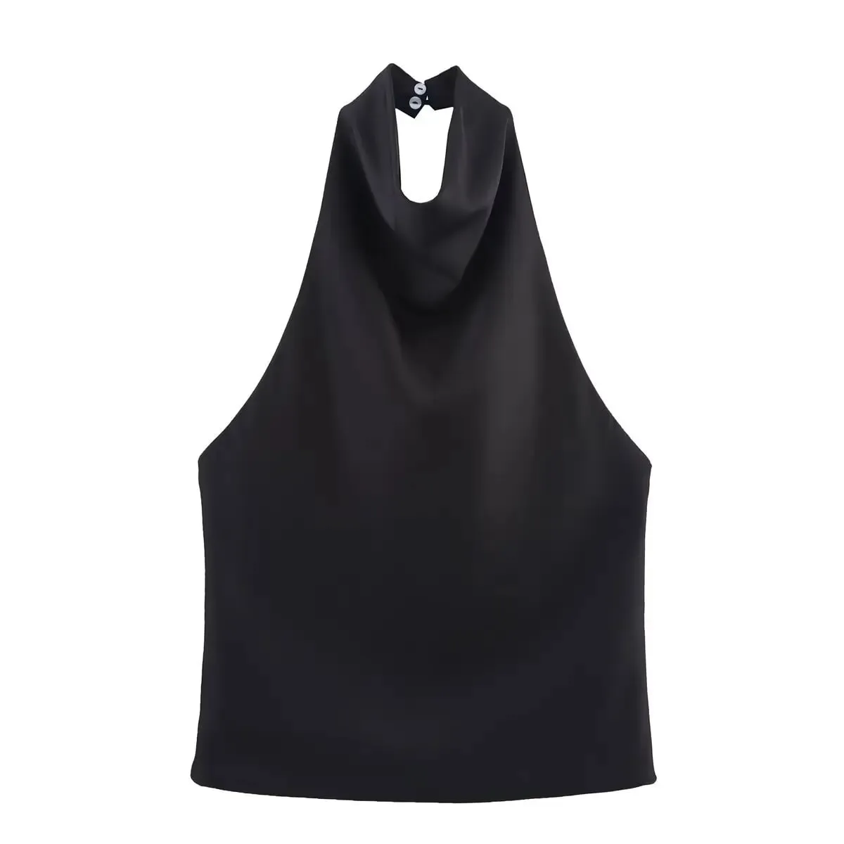 Women's Satin Halter Neck Sleeveless Top Summer Elegant Draped Collar Blouse Smooth Chic Office Party Wear Evening Outings — image 10