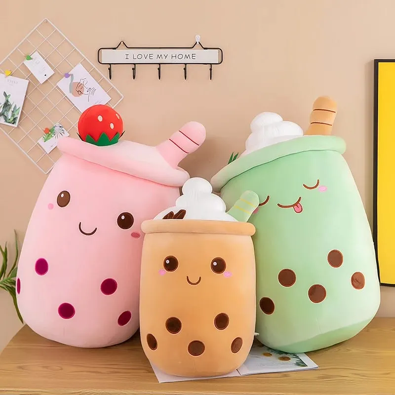 Cute Stuffed Boba Plush Bubble Tea Food Milk Cup Plushie Pillow Soft Kawaii Hugging Plush Toys Gifts for Kids — image 2