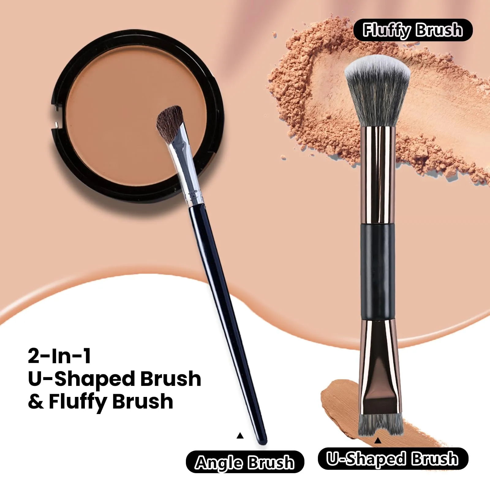2 PCS Makeup Brushes U-Shaped Makeup Brush & Nose Shadow Brush — image 6