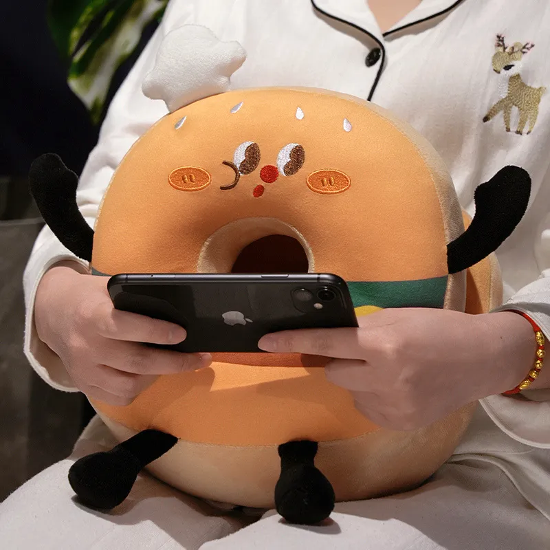 Hamburger Chips Plush Kawaii Sleeping Pillow Cartoon Cushion for Office Chair Waist Backrest Cushion Sofa Home Decor Kid Gifts — image 5