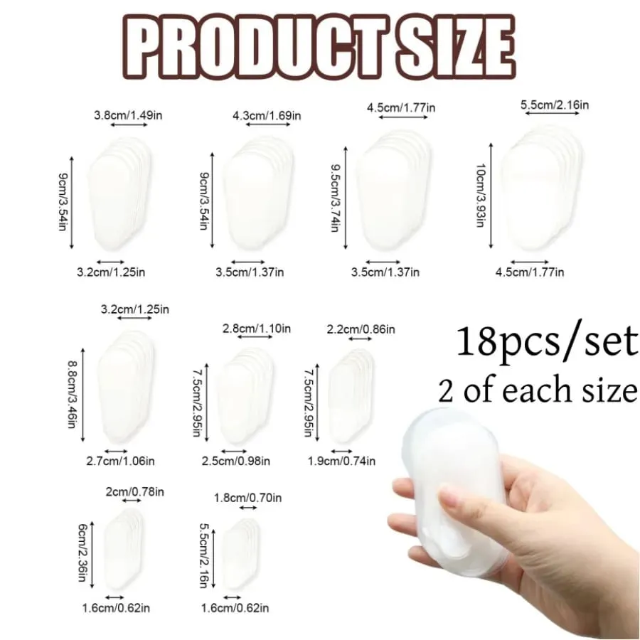 18pcs/set Makeup Brush Dust Cover 9-Size Universal Fit Clear Storage Bag for MakeUp Brushes Waterproof Bristle Protection Cover — image 6
