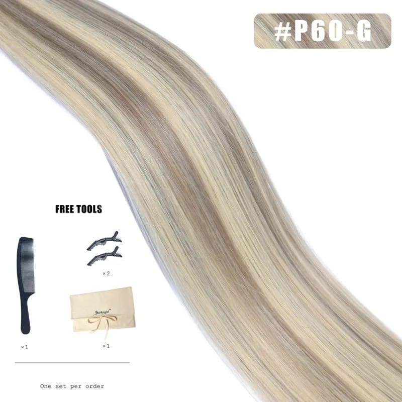 Butterfly Weft Hair Extensions Human Hair Invisible Flat PU with Hole Twin Tabs Hair Weft 12-24inch Micro link 100g — image 8