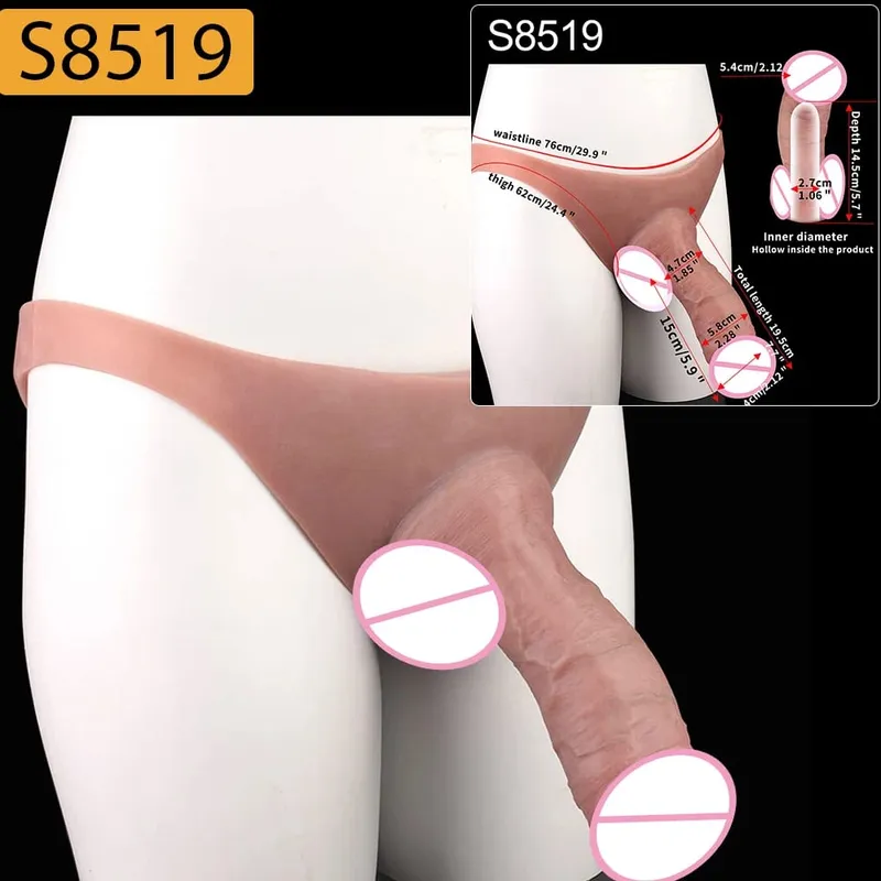 High Waist Strap-On Penis Sleeve насадка на член Skin Touch Hollow Penis Cover Silicone Wearable Extension Sex Toys For Men — image 26