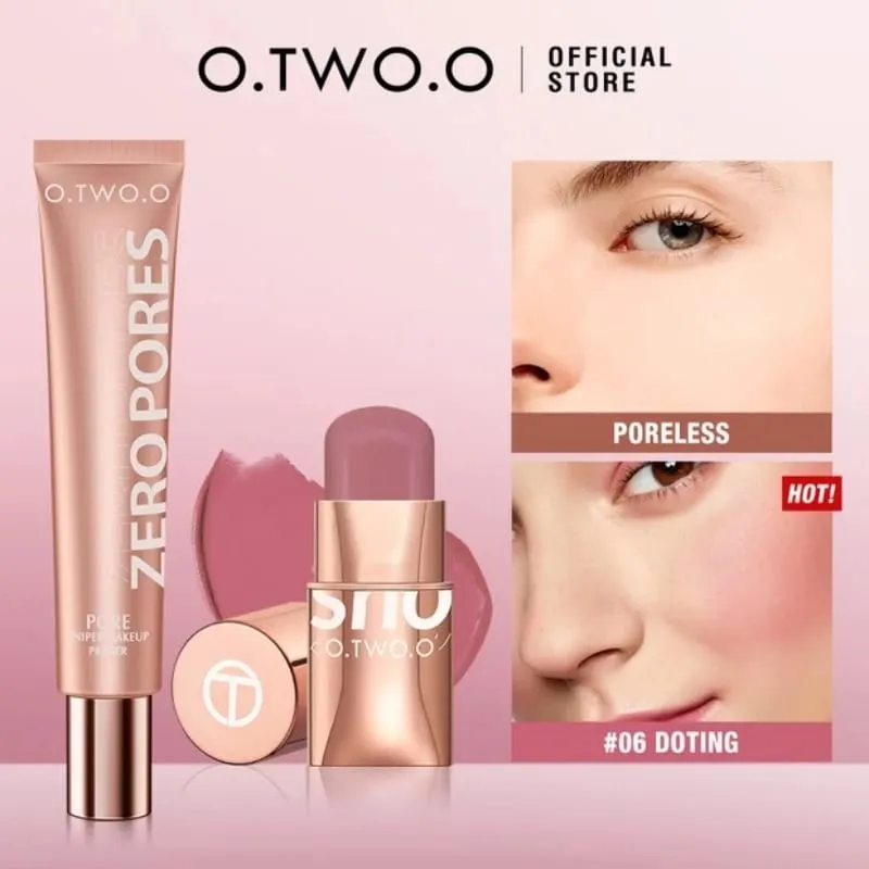O.TWO.O Set di 2 pezzi per il trucco Multi rossetto, fard, primer per il viso, base per il trucco, controllo dell'olio, trucco leggero e impermeabile per le donne — image 9