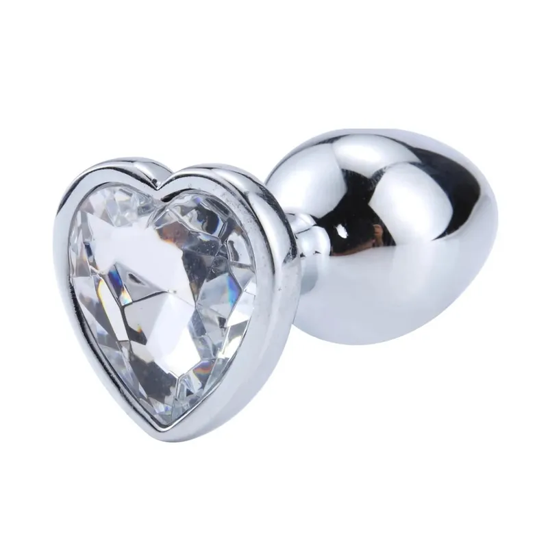 S/M/L Anal Plug Heart Shape Crystal Metal Anal Beads Butt Plug Prostate Massager Adult Gay Products Sex Toy Shop for Female Male — image 10