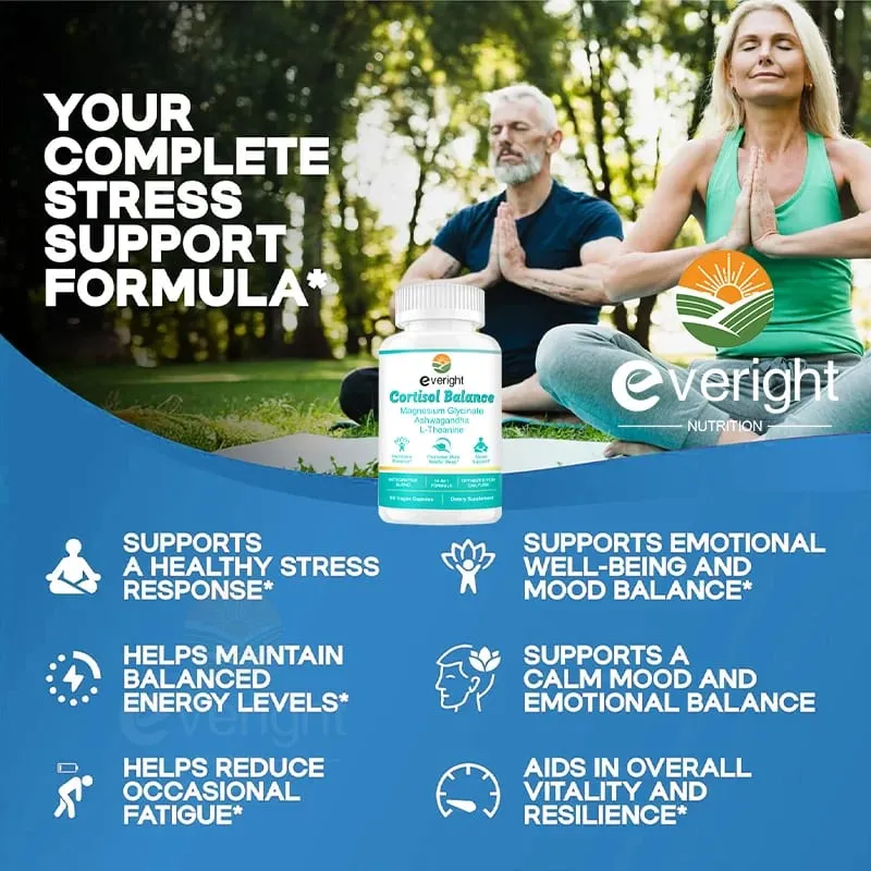 Kortisoltillskott med Ashwagandha L-Theanine & Magnesium Glycinate – 14-i-1 för stresslindring humörbalans och sömnhälsa — image 3