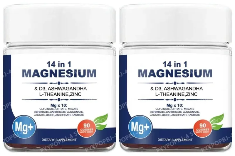 Magnesium Complex 14 in 1 Gummies with Ashwagandha L Theanine D3 Zinc Daily Nutrition Supplement Sleep Calm Support — image 8