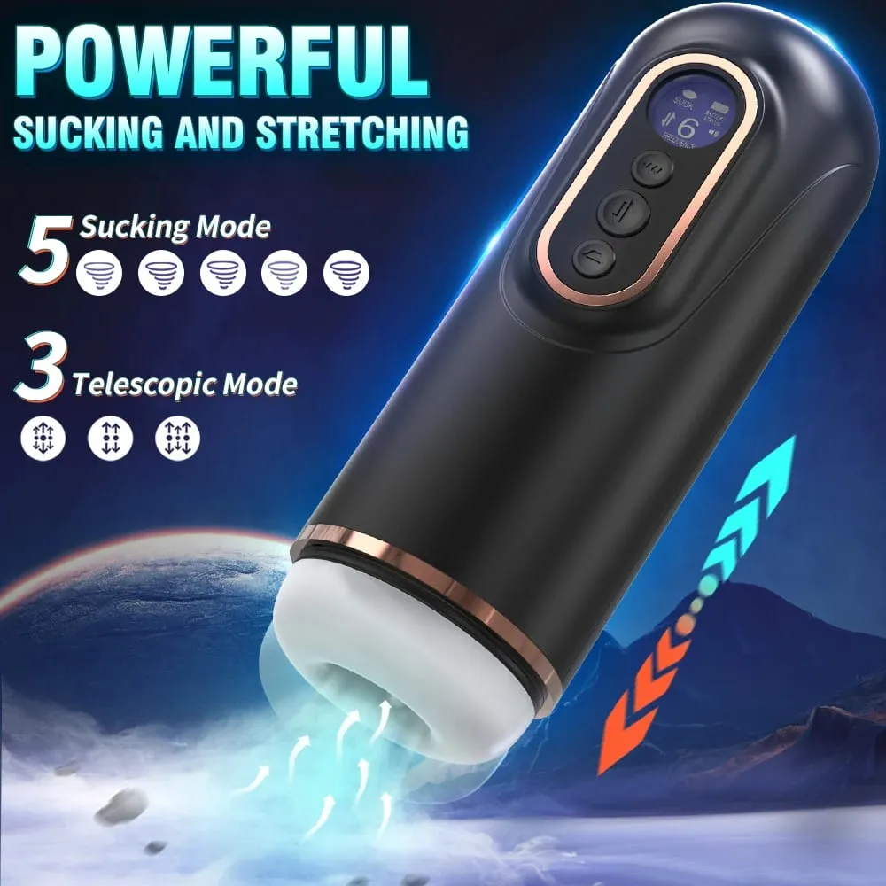 Automatic Telescopic Sucking Male Masturbator Vibrating Intelligent Heating Sexy Voice Earphone Pocket Pussy Sex Toy for Men — image 3