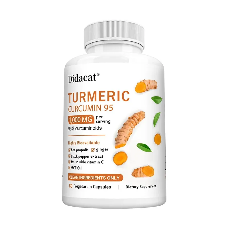 Turmeric Curcumin Supplement 1 000mg – 95% Curcuminoids with Black Pepper & Ginger Supports Joint & Antioxidant Health