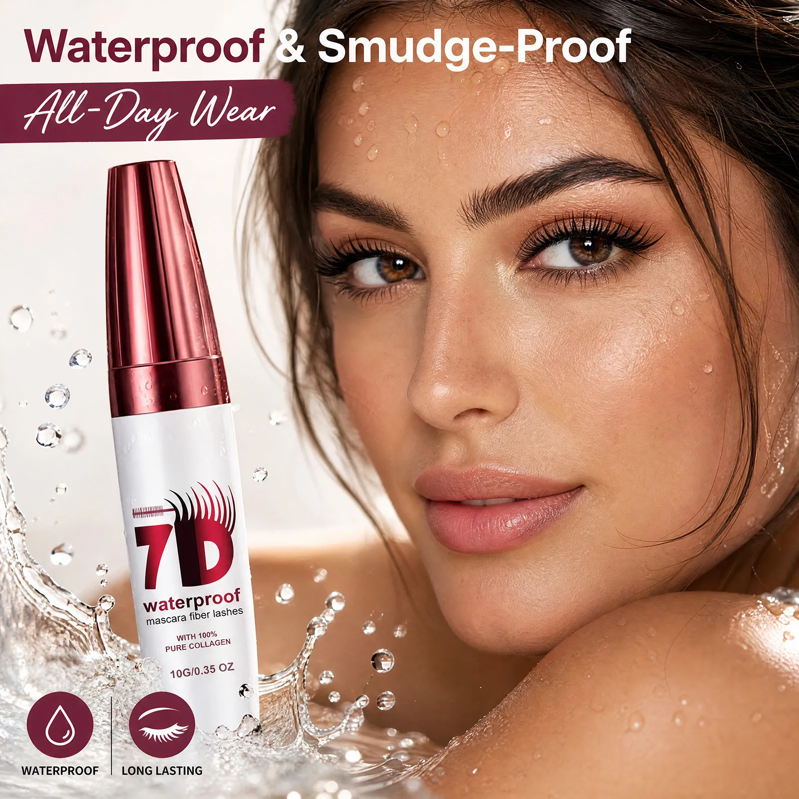 3 Color 7D Waterproof Mascara Long-Lasting & Buildable Volume Length Exquisitely Full Lashes Smudge-Proof Thickening Eye Makeup — image 1