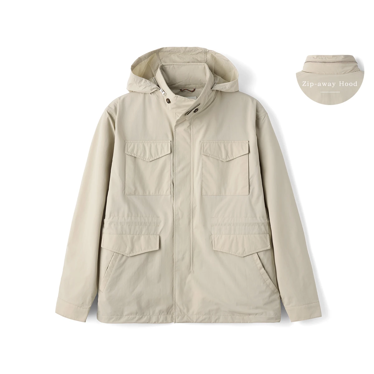 Men's Oversize Outdoor Stand Collar Hooded Windbreaker Jacket Casual Cargo Trench Coat Outerwear