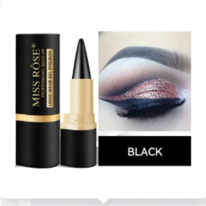 Waterproof Eyeliner Gel Matte - 24H Quick-drying Rich Pigment Single Head Gel Pencil Smudge-proof Long-lasting Black