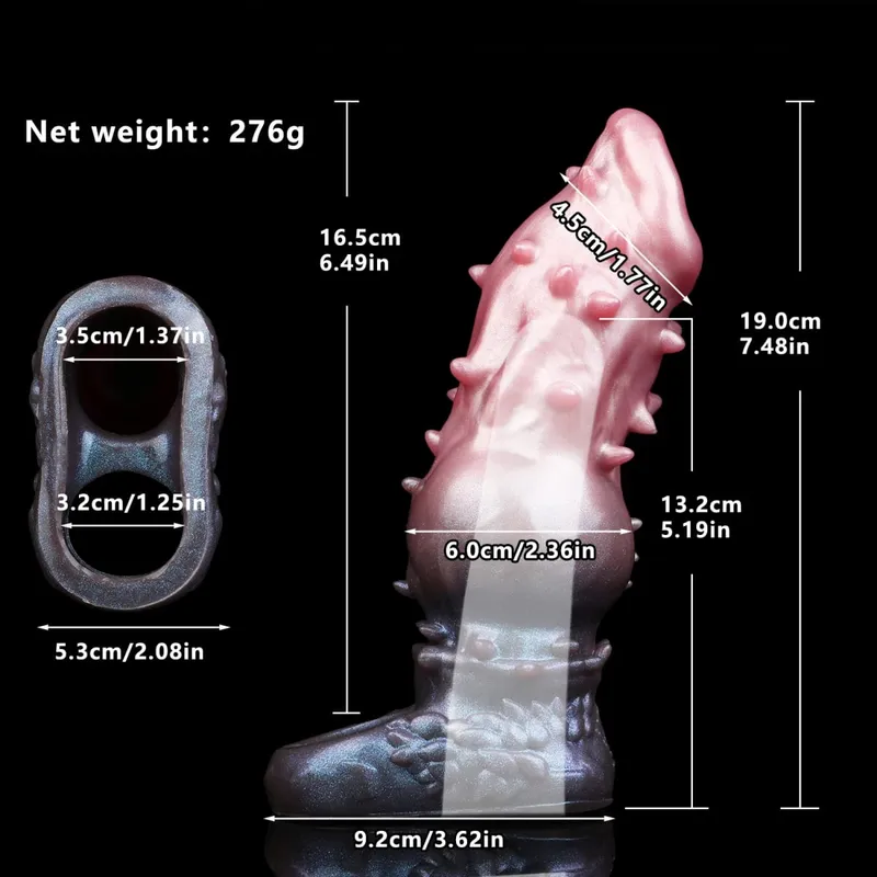 7.2in Realistic Penis Sleeve Reusable Penis Sleeve with Cock Ring Silicone Penis Enlarger Sleeve Male Adult Sex Toy for Men — image 12