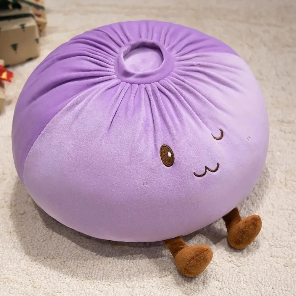 Super Soft Plush Material Steamed Bun Plush Pillow Fluffy Comfortable PP Cotton Filled Food Shaped Hug Pillow Stress Relief
