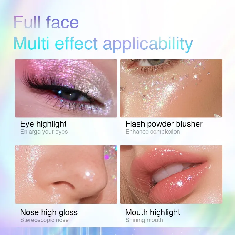 Polarized Chameleon Liquid Eyeshadow Shimmer Glitter Long Lasting Waterproof Multi-Use Eye Highlight Blusher Makeup