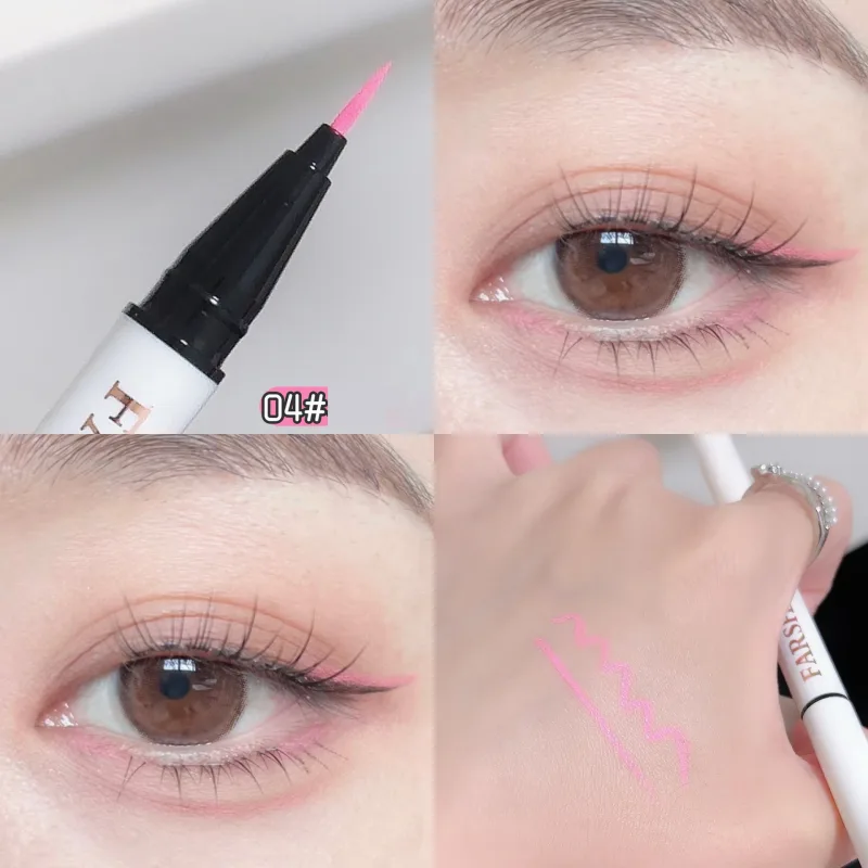 12 kolorów wodoodporny eyeliner w pisaku bardzo cienka końcówka eyeliner w płynie długotrwały eyeliner szybkoschnący kolorowy makijaż na cosplay — image 12