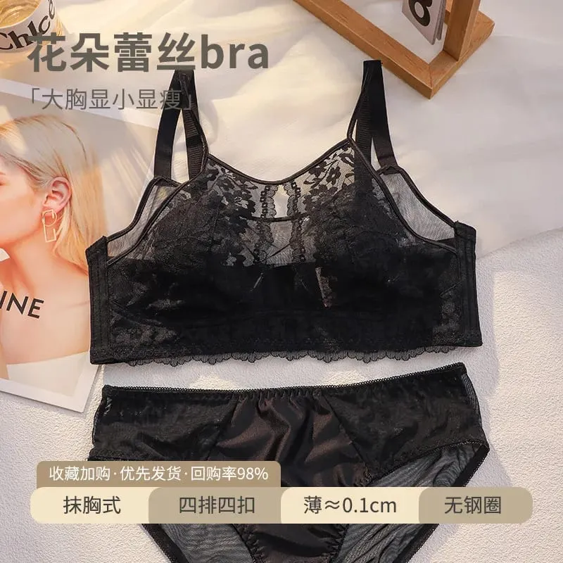French Style Lace Strapless Bra For Women Large Bust Minimizer Slimmer Sexy Beautiful Back Comfort Lingerie Size 34-44 M-XXXXL — image 14