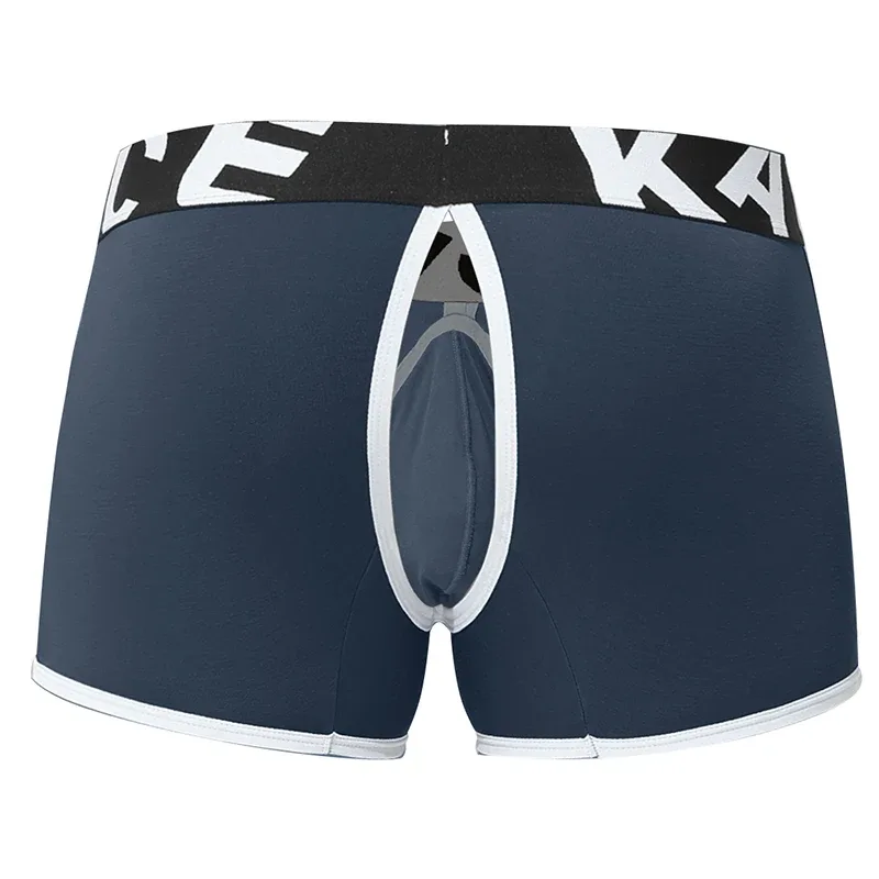 Mens Sexy Boxer Underwear Open Back Underpants Removable U Convex Pouch Panties Middle Waist Knickers — image 11