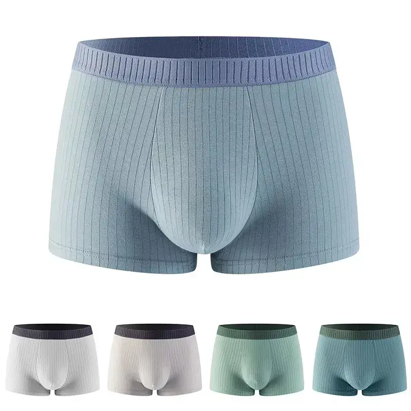 1/4 PCS Men's Underwear Men's Pure Cotton Four Corner Shorts All Cotton Antibacterial Crotch Teenage Boy Flat Angle Underwear